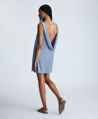 Sleeveless Draped Back Shift Dress