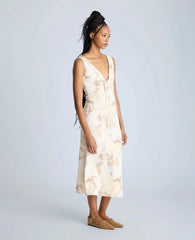 Sleeveless V-Neck Midi Dress