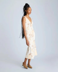 Sleeveless V-Neck Midi Dress