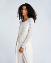 Sequin Mesh Long Sleeve Top