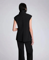 Luxe Twill Vest With Faux Shirt