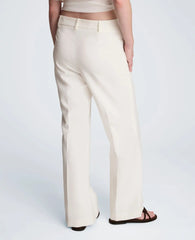 Luxe Twill Fly Front Flare Pant Mid Rise