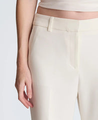 Luxe Twill Fly Front Flare Pant Mid Rise