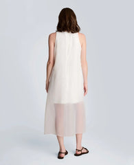 Sequin Sheer Overlay Crewneck Mini A-Line Dress