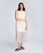 Sequin Sheer Overlay Crewneck Mini A-Line Dress