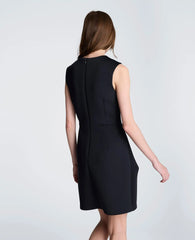 Draped Pleated Mini Cascading Detail Dress