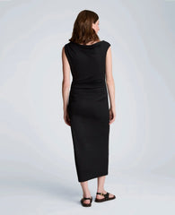 Ruched Waist Midi Off-The-Shoulder Dress
