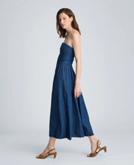 Bustier Strapless Denim Dress