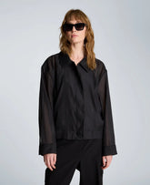 Collared Sheer Bomber Jacket