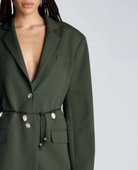 Two Button Boyfriend Jacket with Flap Pockets