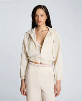 Zip Shoulder Hoodie with Front Zip