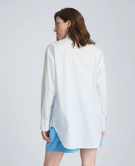 Half Zip Front Paneled Long Sleeve Shirt