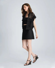 Pull On A-Line Mini Skirt