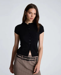 Mock Cardigan with Buttons