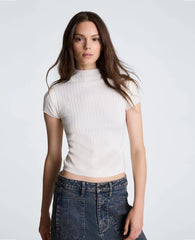 Mock Wide Rib Sweater