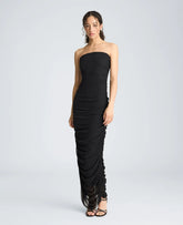 Strapless Ruched Midi Dress