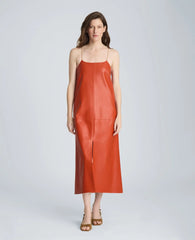 Metal Strap Midi Slip Dress