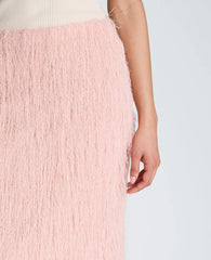 Feather Pull On Midi Skirt with Slit