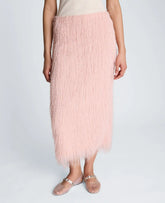 Feather Pull On Midi Skirt with Slit