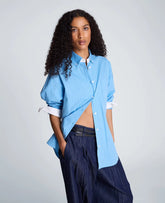 Long Sleeve Button Front Shirt with Contrast Details