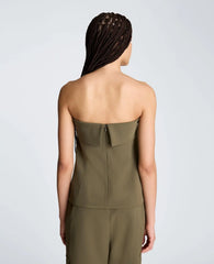Sleeveless Bustier Top with Top Edge Overlay