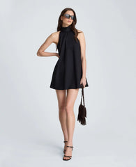 Self Tie Halter Mini Dress