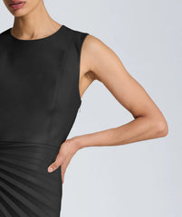 Sunburst Pleat Midi Dress