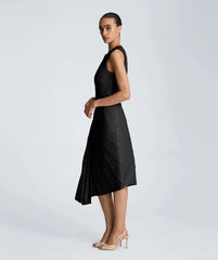 Sunburst Pleat Midi Dress