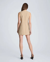 Curved Mini Stripe Suit Dress