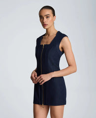 Halter Neck Zipper Front Mini Dress