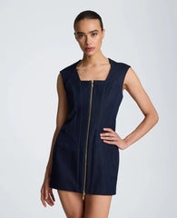 Halter Neck Zipper Front Mini Dress