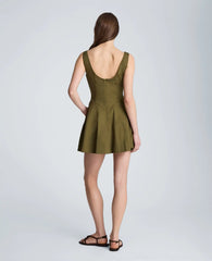 Sleeveless Boat Neck Mini Dress