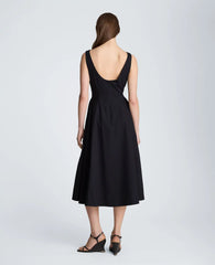 Sleeveless Boat Neck Midi Dress