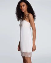 Slip Mini Dress with Lace Trim