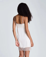 Slip Mini Dress with Lace Trim