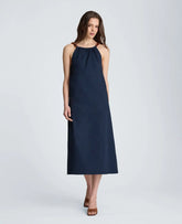 Tortoiseshell Tie Halter Midi Dress