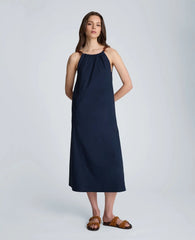 Tortoiseshell Tie Halter Midi Dress