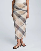 Pull On Side Ruched Midi Skirt