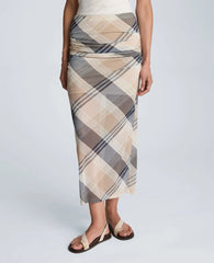 Pull On Side Ruched Midi Skirt