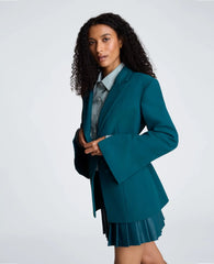 Slim One Button Jacket with Sleeve Zippers