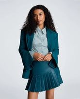 Slim One Button Jacket with Sleeve Zippers