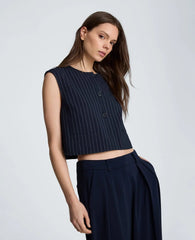 Boxy Four Button Vest