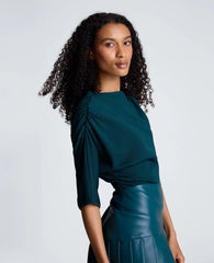 Asymmetrical Drape Neck Jersey Sweater
