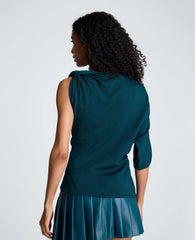 Asymmetrical Drape Neck Jersey Sweater