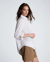 Asymmetric Hem Poplin Shirt