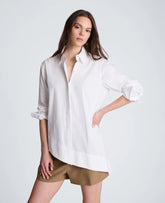 Asymmetric Hem Poplin Shirt