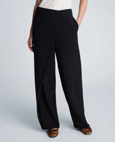 Fly Front Wide Leg Asymmetrical Crossover Pant
