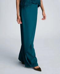 Fly Front Wide Leg Asymmetrical Crossover Pant