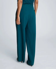 Fly Front Wide Leg Asymmetrical Crossover Pant