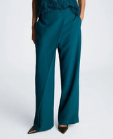 Fly Front Wide Leg Asymmetrical Crossover Pant